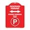 Signmission Reserved Parking Permit Parking W/ & Bidirectional Arrow, Red & White Alum, 18" x 24", RW-1824-23146 A-DES-RW-1824-23146 - alternate 1